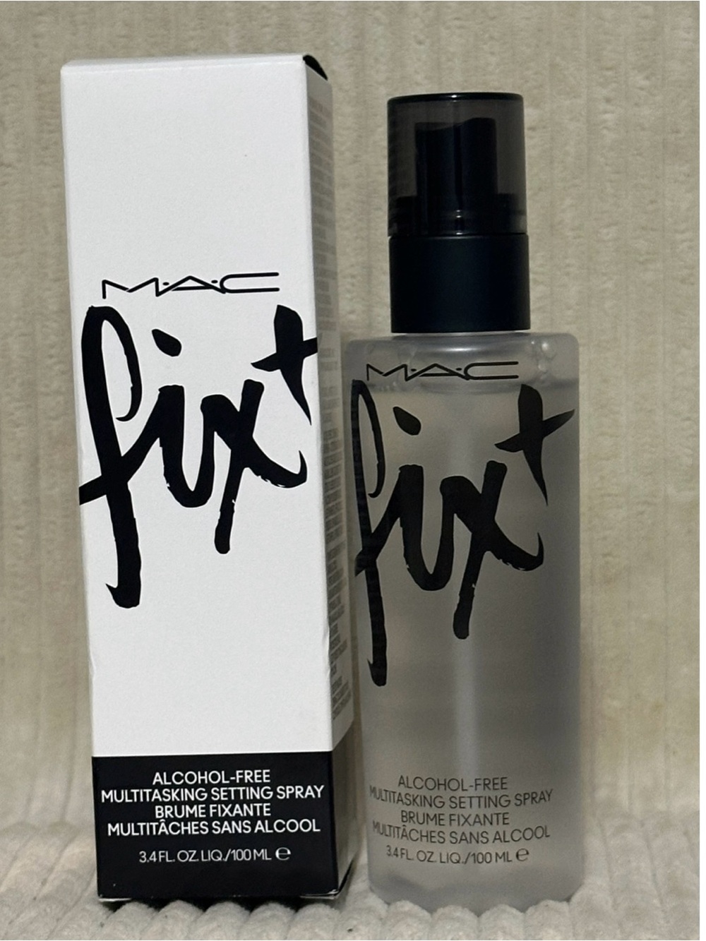 MAC Cosmetics Fix+ Setting Spray in Clear Bottle with Black Cap